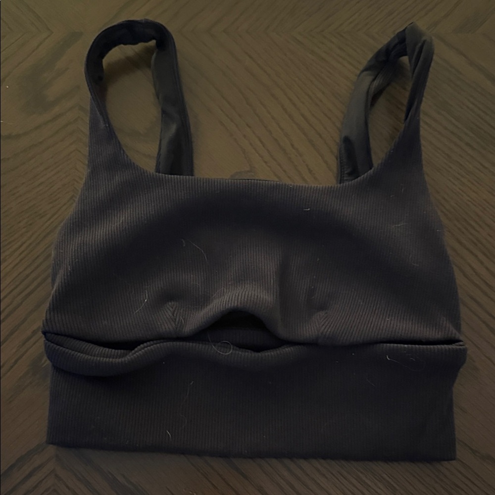 Women's ALO Black Ribbed Bralette